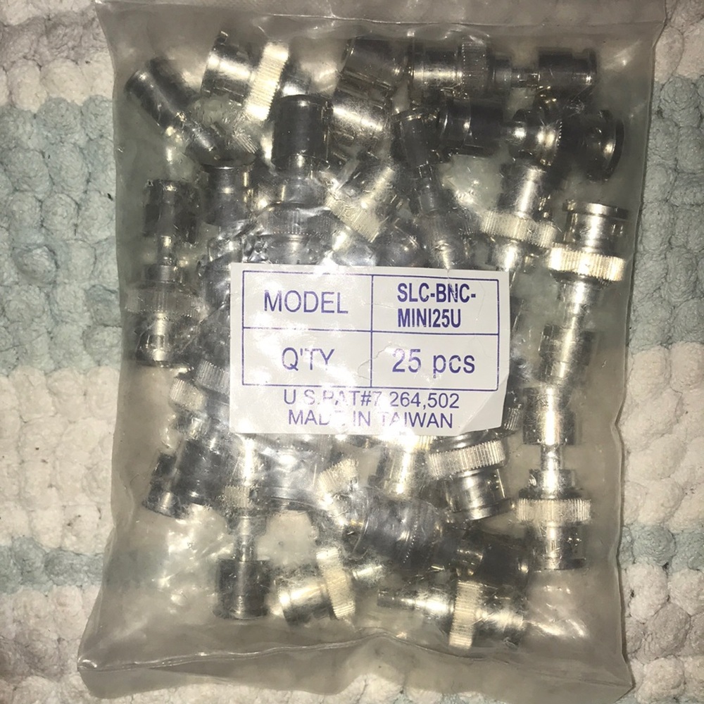 SLC-BNC-MINI25U bag 25 compression BNC Mini connector radio antenna Wi-Fi ham